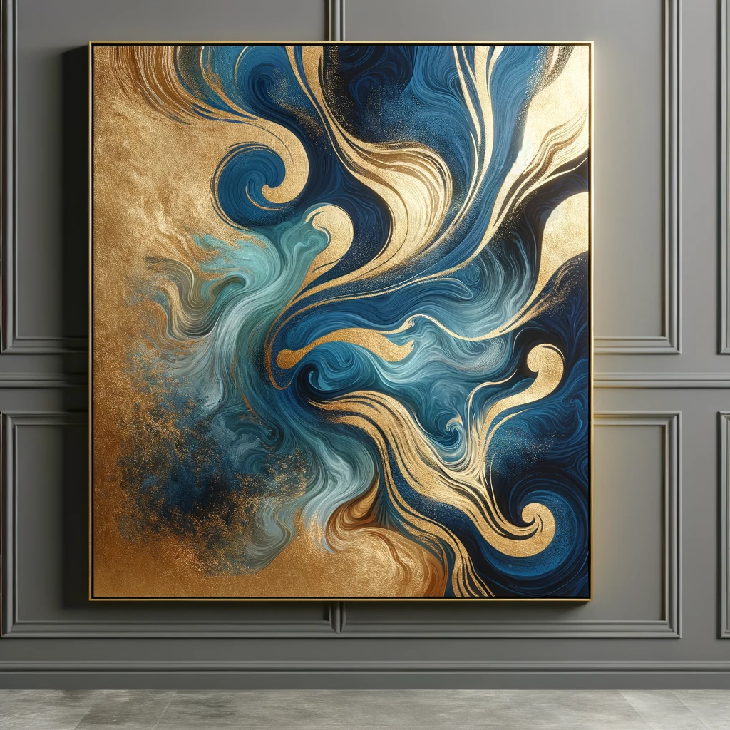 Blue and Gold Wall Art
