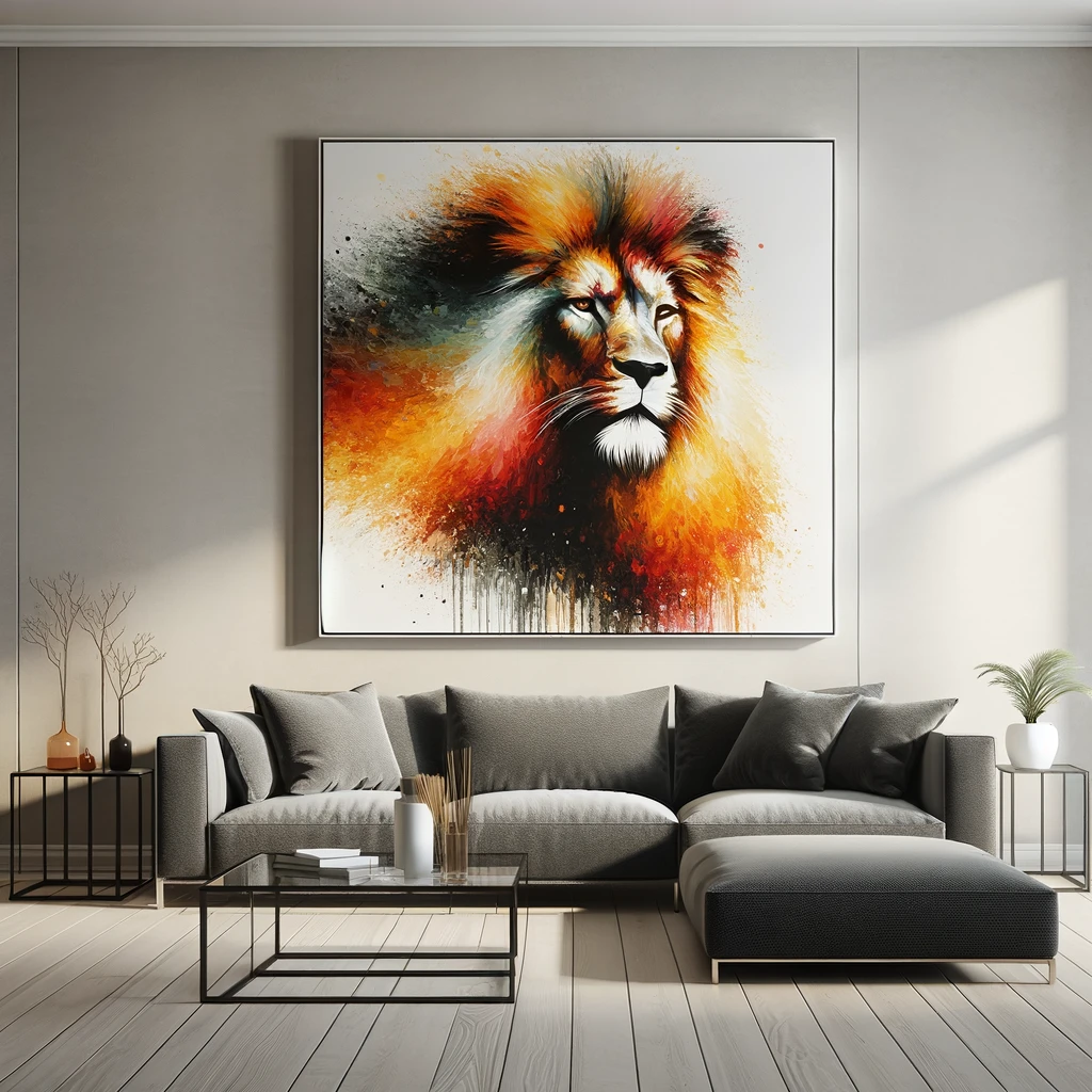 Abstract Lion Wall Art